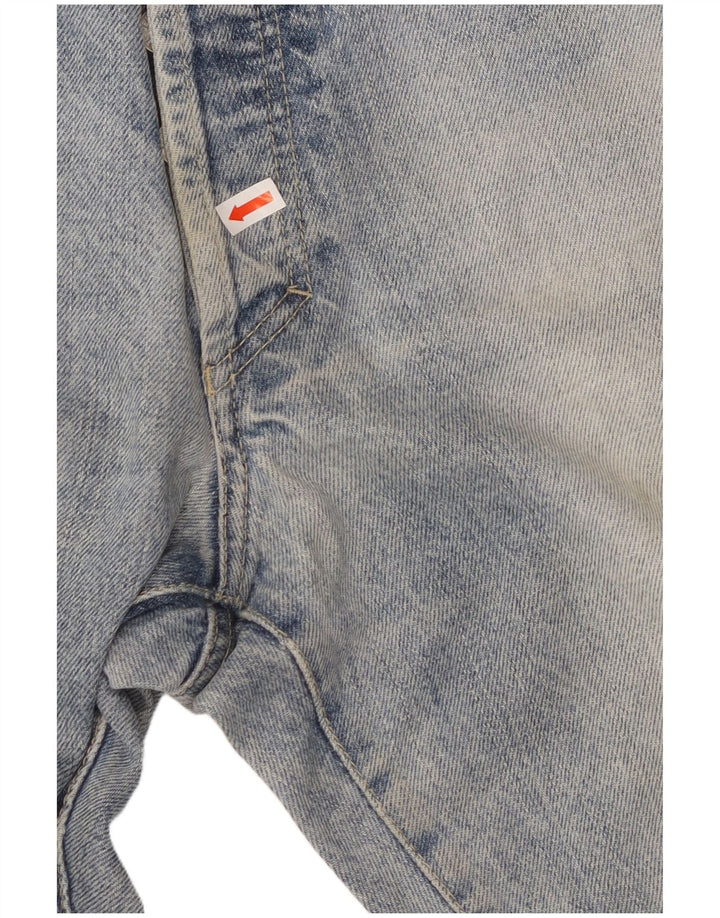 VERSACE Blugi Distressed drepte pentru bărbați W34 L33 Bumbac albastru