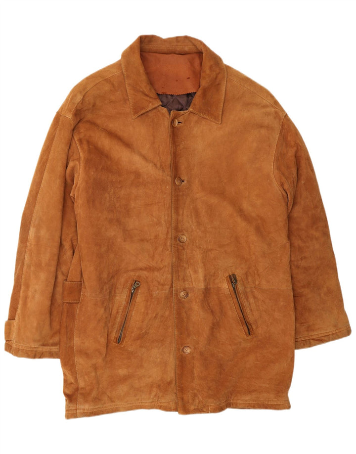 Jachetă de piele intoarsa pentru barbati VINTAGE IT 52 XL din piele bej