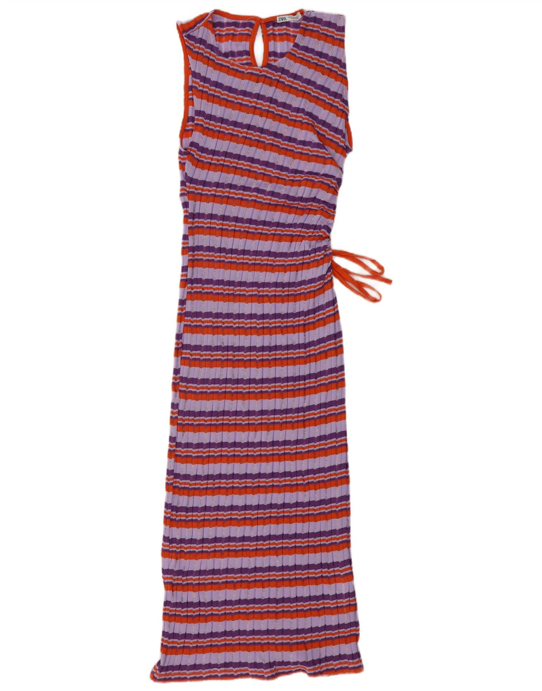 Rochie cu pulover fără mâneci pentru femei ZARA UK 12 Poliester cu dungi violet mediu