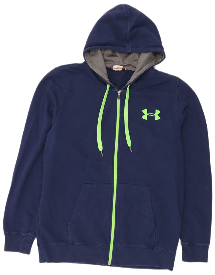 Pulover pentru bărbați Under Armour, cu fermoar, bumbac, albastru
