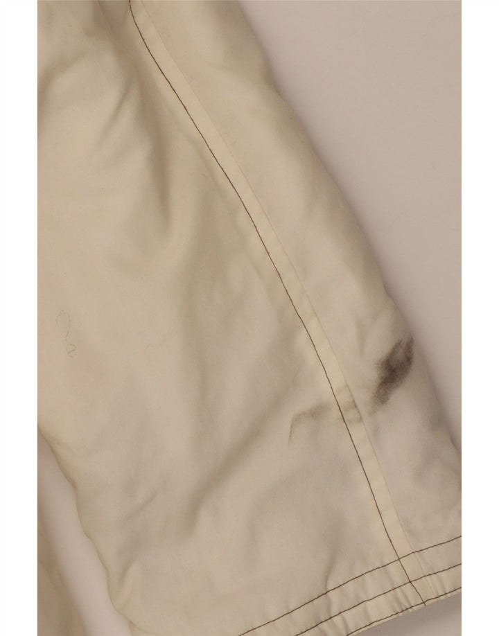 MAJESTIC haină duffle cu glugă pentru femei UK 20 2XL alb catifelat floral