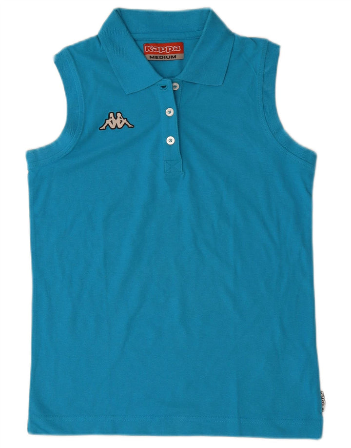 Cămașă polo fără mâneci Kappa pentru femei UK 12, bumbac albastru mediu