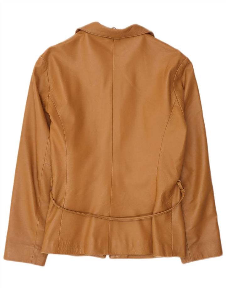 Geacă de piele vintage pentru femei IT 46 Large Brown