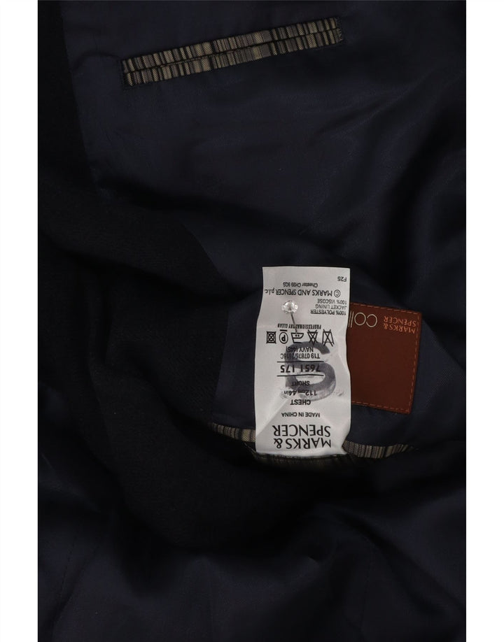Jachetă pentru bărbați Marks & Spencer, cu 3 nasturi, Marea Britanie 44 2XL, poliester bleumarin