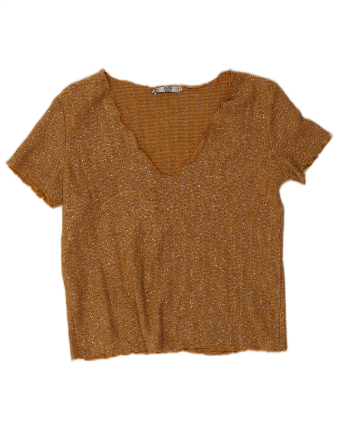 Bluză pentru femei Zara Crop Top UK 10 Poliester cu pete galbene mici