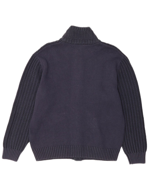 Pulover Cardigan Vintage pentru bărbați UK 40 Medium Bleumarin Bumbac