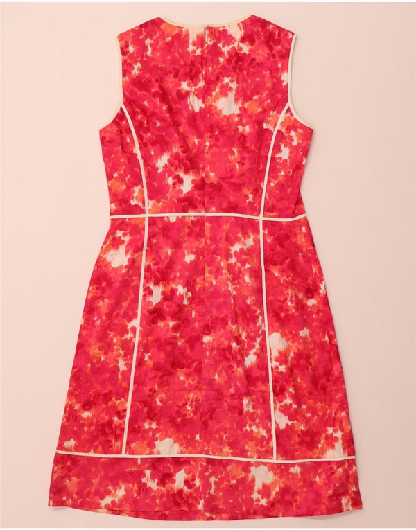 CALVIN KLEIN Rochie A-Line fără mâneci pentru femei US 6 Medium Pink Floral Bumbac