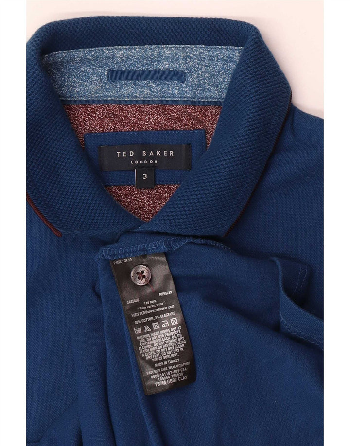 Tricou polo pentru bărbați Ted Baker, mărimea 3, bumbac albastru mediu