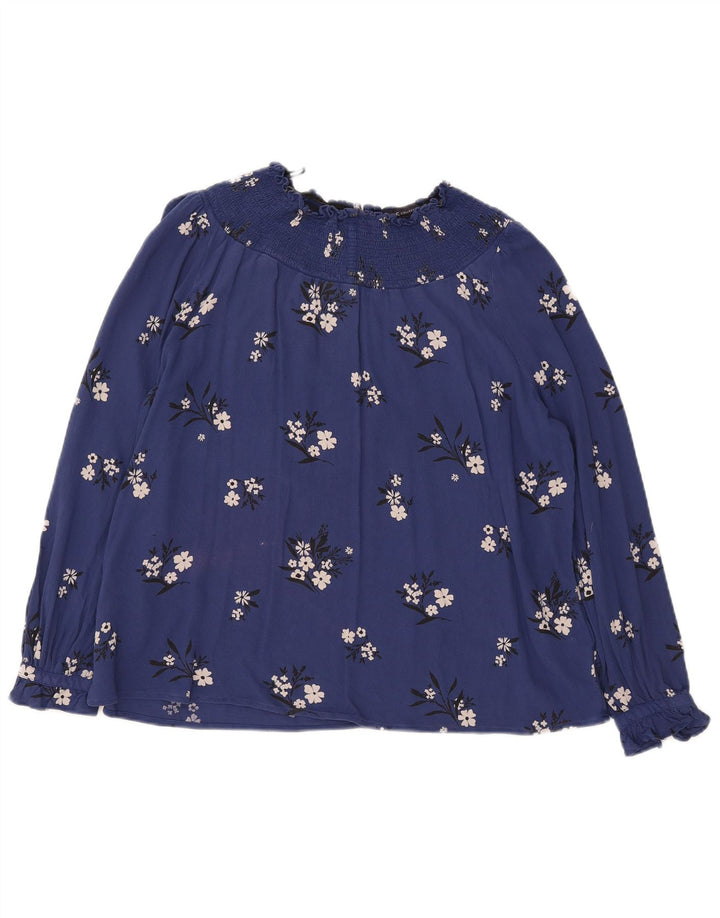 Bluză cu mânecă lungă pentru femei Marks & Spencer UK 12 Medium Bleumarin Floral