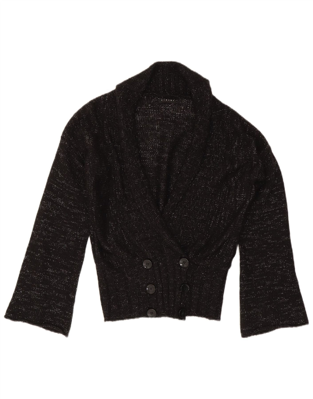 Pulover cardigan pentru femei Sisley UK 14 Medium Black Flecked