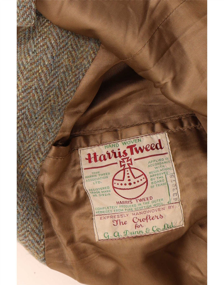 Dunn &Co Harris Tweed pentru bărbați UK 40, maro mare, lână în spinare de pește, clasică