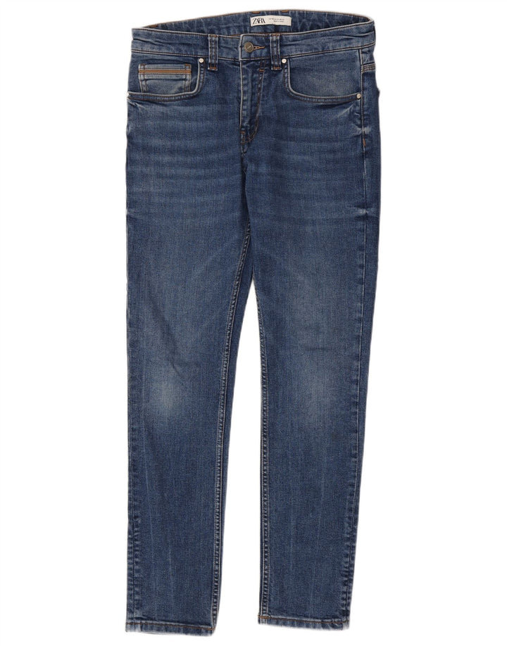 Blugi slim pentru bărbați Zara EU 40 Medium L31 L30 Bumbac albastru