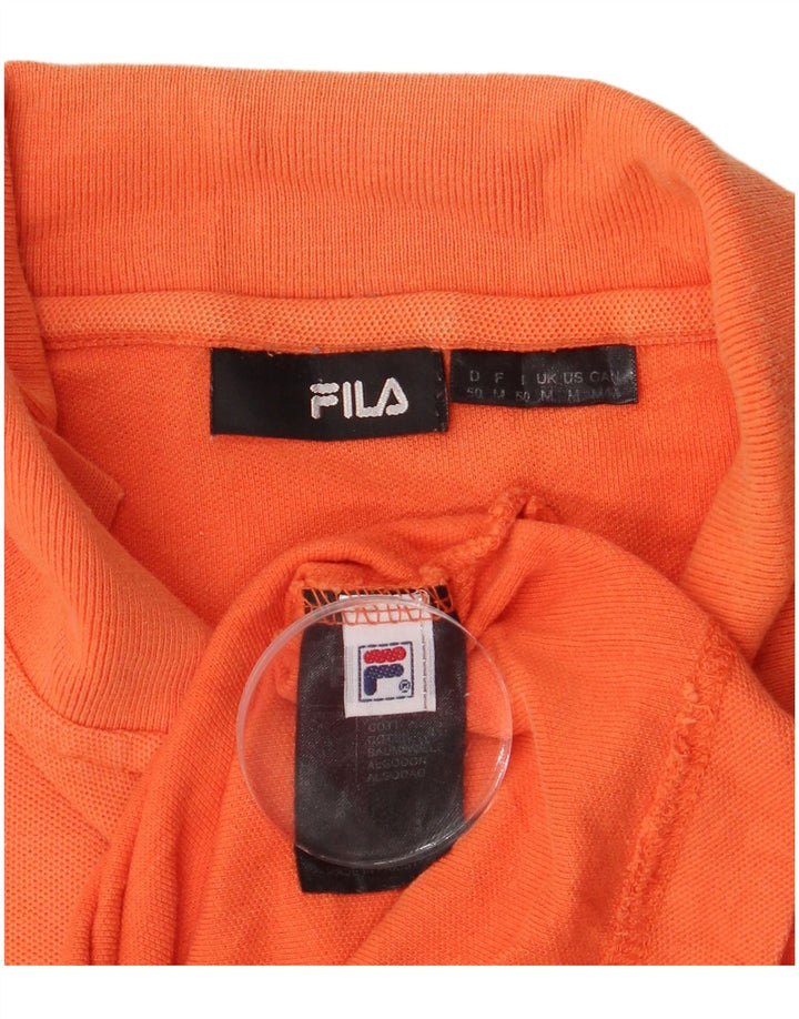 Tricou polo Fila pentru bărbați, bumbac portocaliu mediu