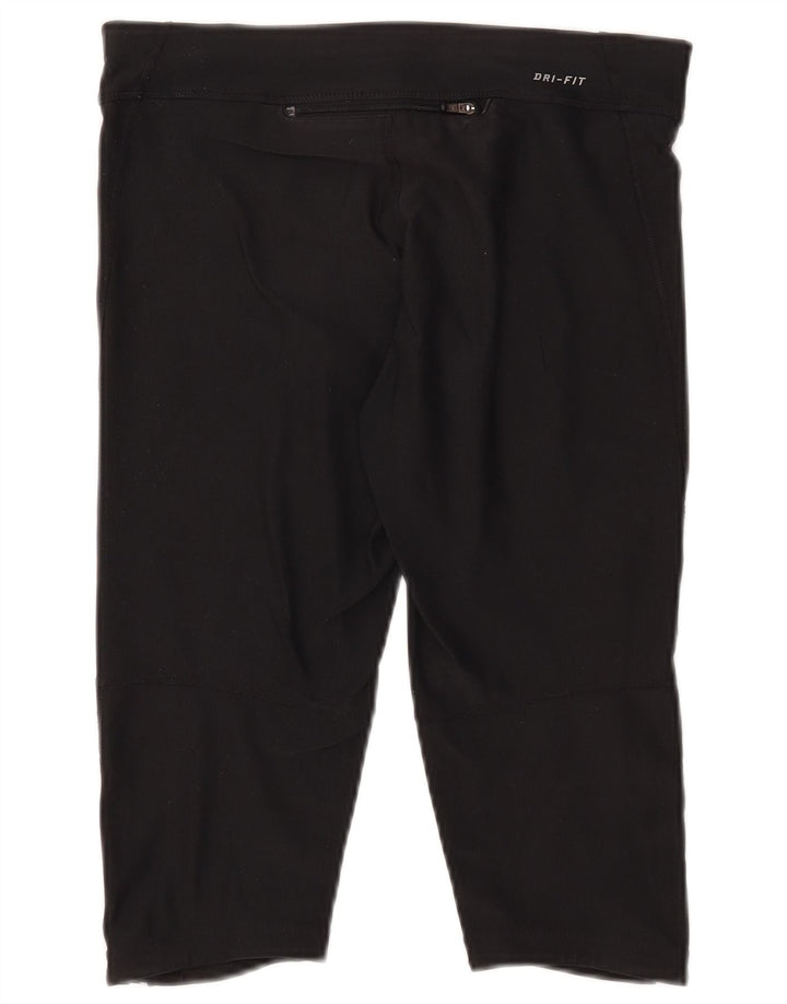 Pantaloni scurti sport NIKE Dri Fit pentru femei UK 10 Poliester negru mic