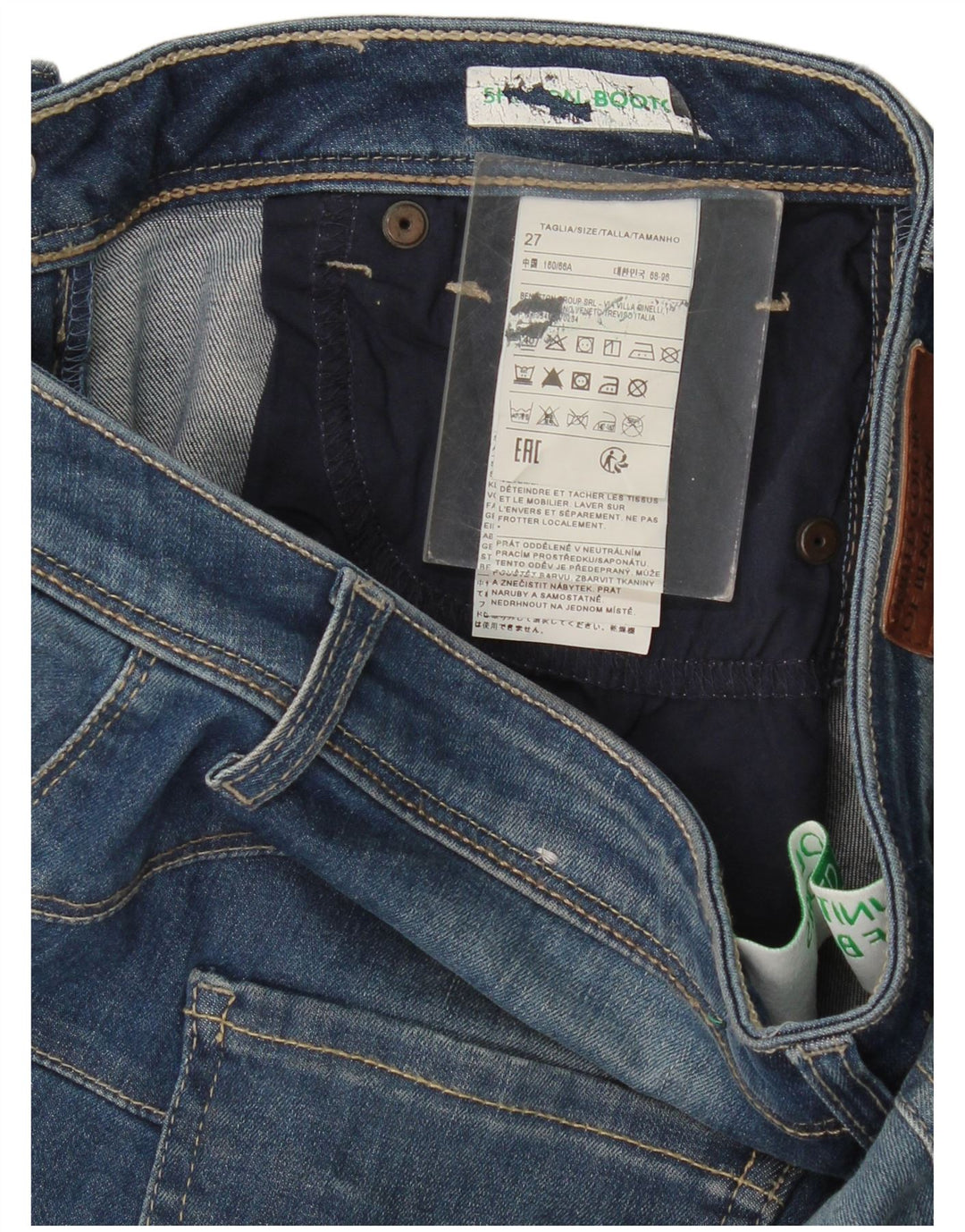 Blugi Benetton pentru femei Bootcut W27 L28 Bumbac albastru