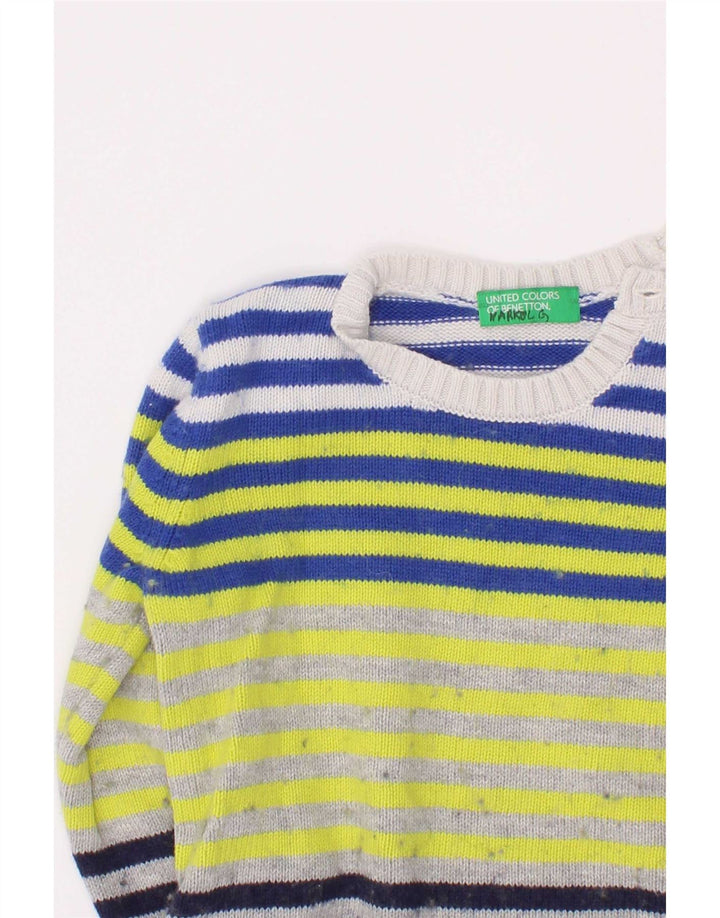 Pulover Benetton Băieți Decolteu Barcă 3-4 Ani, Multicolor, Dungi