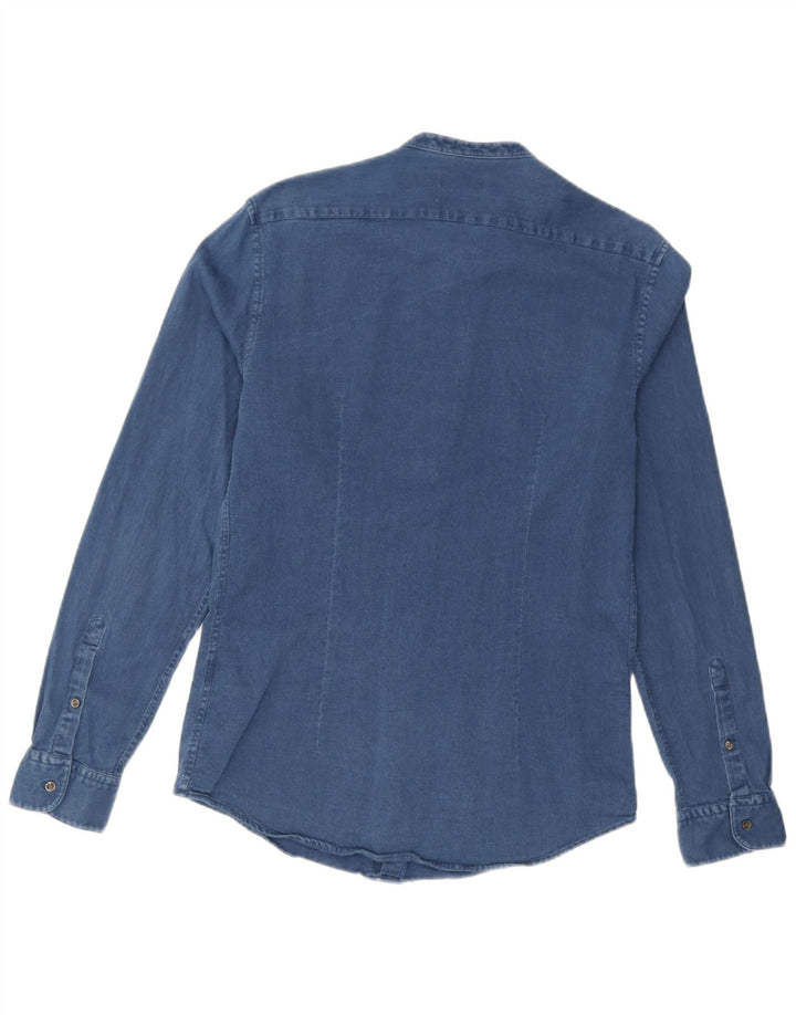 Cămașă pentru bărbați Reiss Slim Fit, bumbac albastru mediu