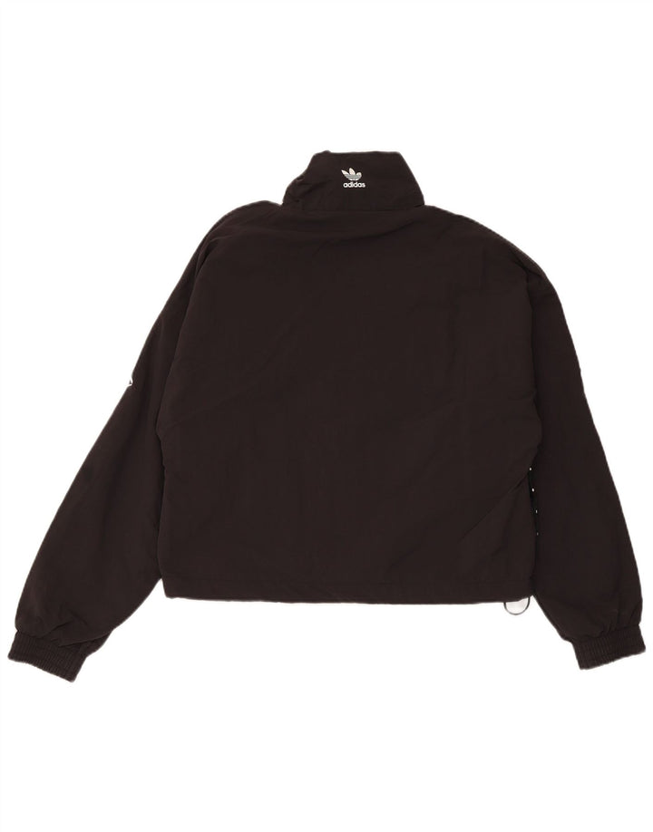 Jachetă de top pentru trening grafic Adidas pentru femei UK 8 Small Poliamidă neagră