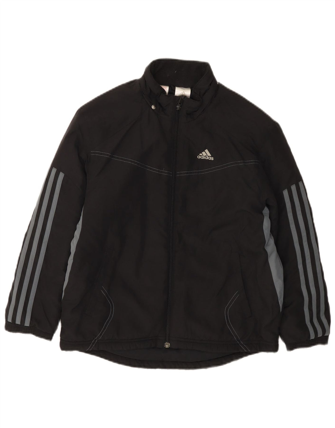 Jachetă Windbreaker cu grafică ADIDAS pentru băieți 9-10 ani, negru, color block