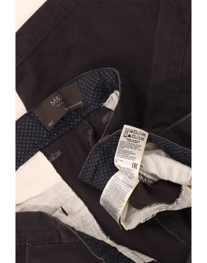 Pantaloni scurți chino pentru bărbați Marks & Spencer W40 XL, bumbac negru