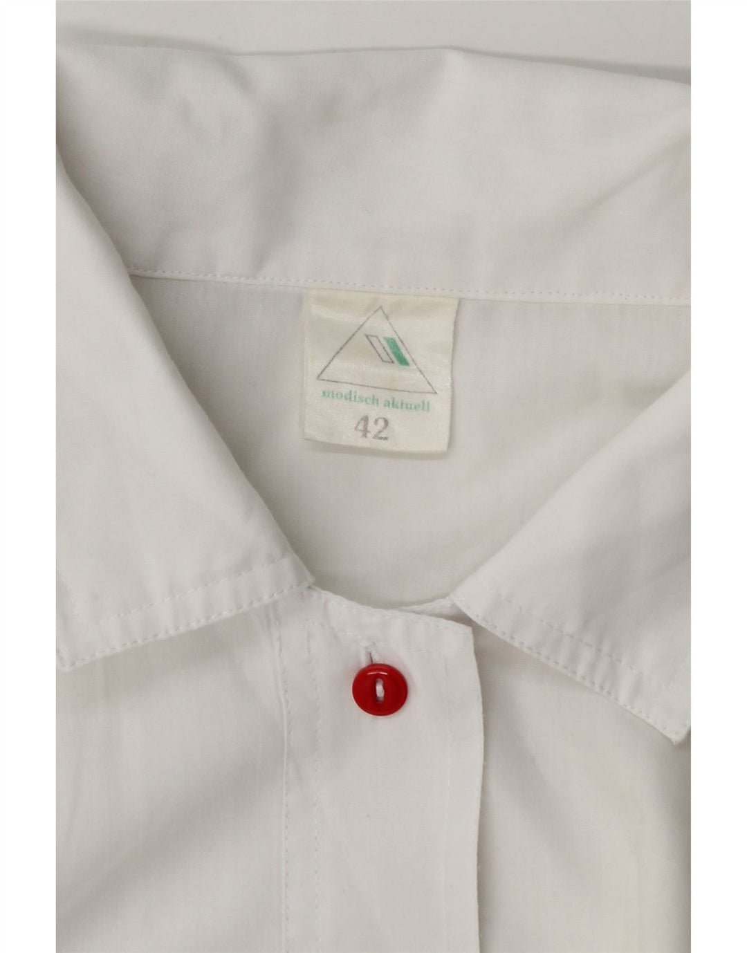 VINTAGE Womens Short Sleeve Shirt EU 42 Large White Polyester Vintage Vintage and Second-Hand Vintage from Messina Hembry 