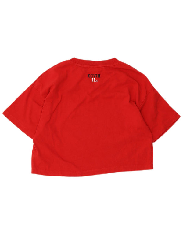 Tricou Superdry pentru femei Crop Graphic Top UK 10 Small Red Bumbac