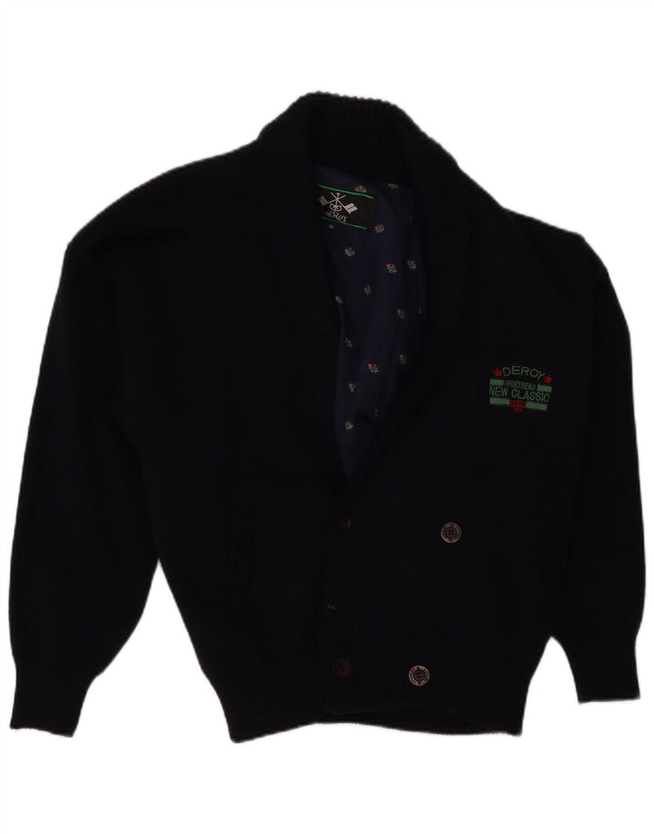 Pulover cardigan pentru bărbați VINTAGE IT 50 Mediu Lână bleumarin