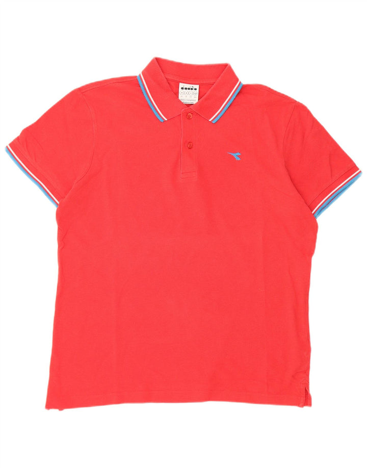Tricou polo pentru bărbați Diadora, bumbac roșu mediu