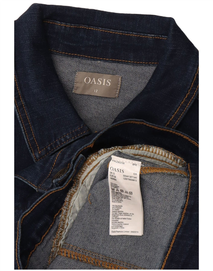 OASIS Jachetă de denim crop pentru femei UK 12 Medium bleumarin bumbac