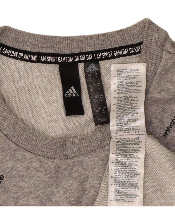 Hanorac grafic pentru bărbați ADIDAS Pulover din bumbac gri mediu