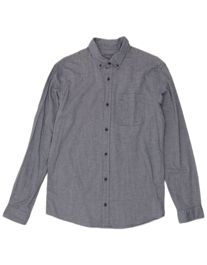 Cămașă de flanel Jack & Jones pentru bărbați, bumbac mare, albastru, în spinare