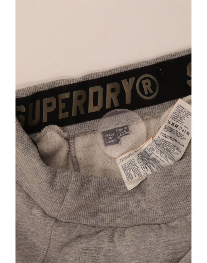 SUPERDRY Pantaloni de trening pentru femei Joggeri UK 10 Bumbac gri mic