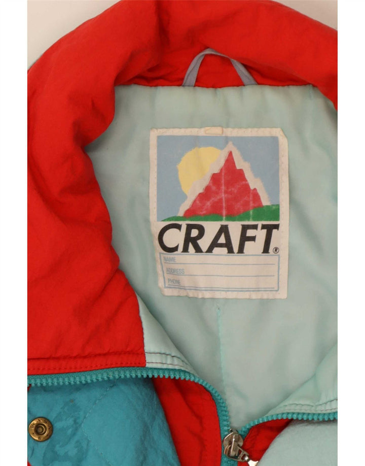Jachetă de schi Vintage pentru femei UK 20 2XL Roșu Colorblock