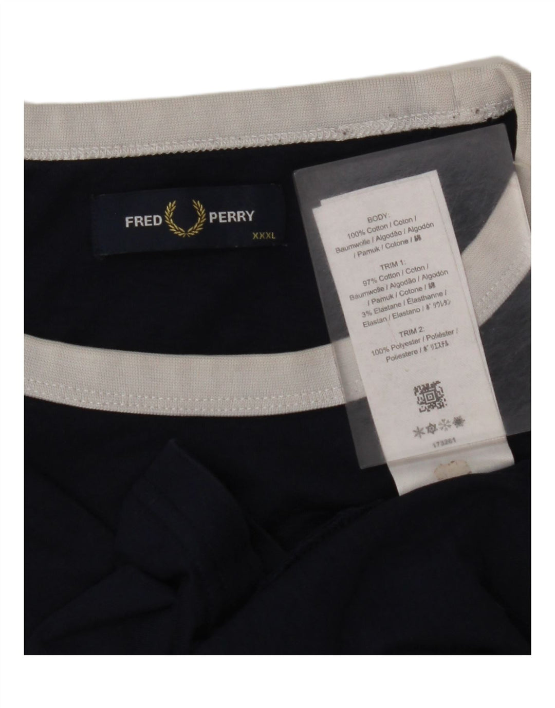 Tricou grafic pentru bărbați FRED PERRY Top 3XL, albastru bleumarin, bumbac color bloc