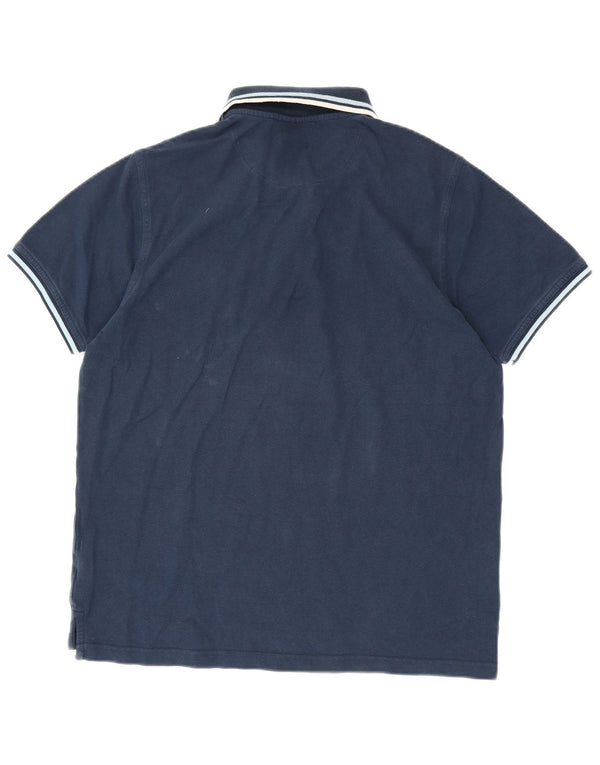 Cămașă polo pentru bărbați Pierre Cardin, cu tăiere obișnuită, mare din bumbac cu dungi bleumarin