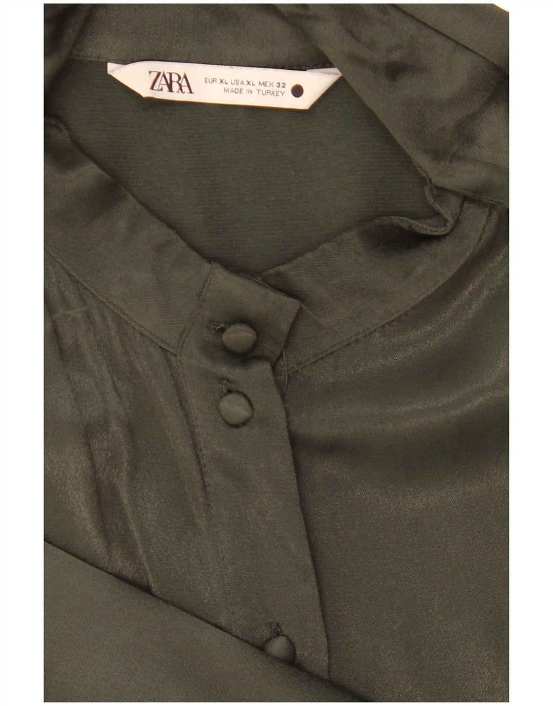 Bluză cămașă pentru femei Zara UK 18 XL Verde