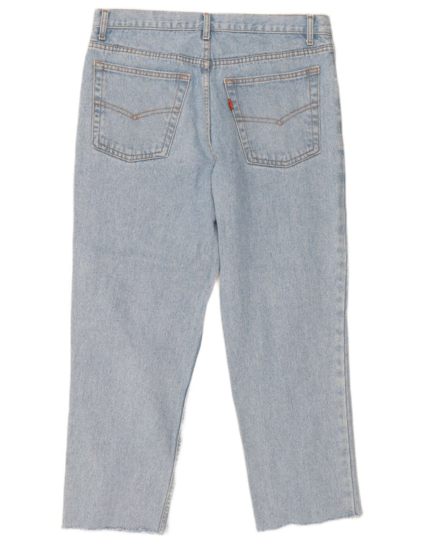 Blugi drepți distressed vintage pentru bărbați IT 52 XL W36 L27 Bumbac albastru