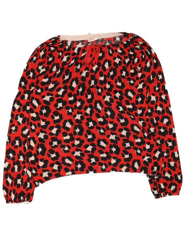 Bluză cu mânecă lungă pentru femei Liu Jo UK 12 Medium Red Animal Print Mătase