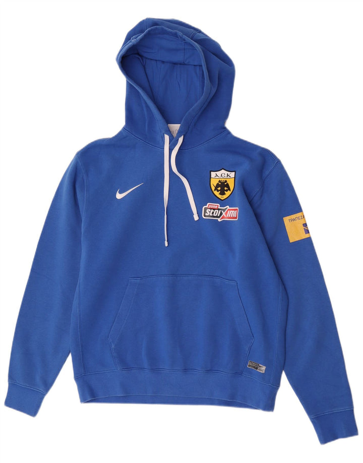 Pulover Nike pentru bărbați cu glugă grafic, bumbac albastru mediu