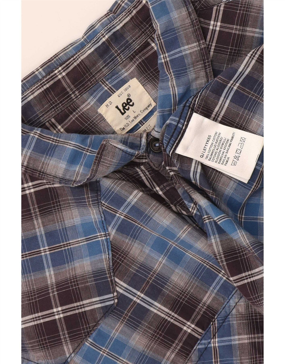 Cămașă Lee pentru bărbați, slim fit, mare, albastru, din bumbac