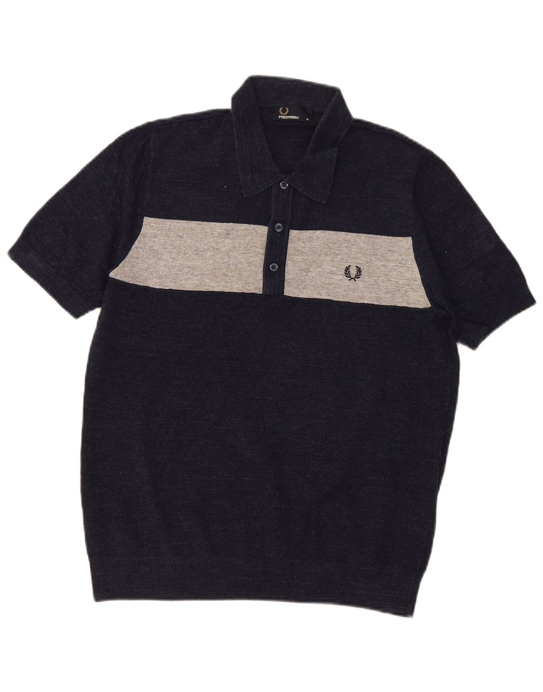 Cămașă polo Fred Perry pentru bărbați, bumbac color bloc mediu, albastru bleumarin