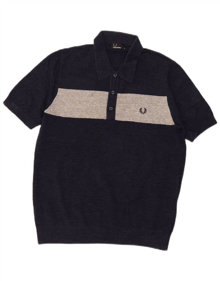 Cămașă polo Fred Perry pentru bărbați, bumbac color bloc mediu, albastru bleumarin