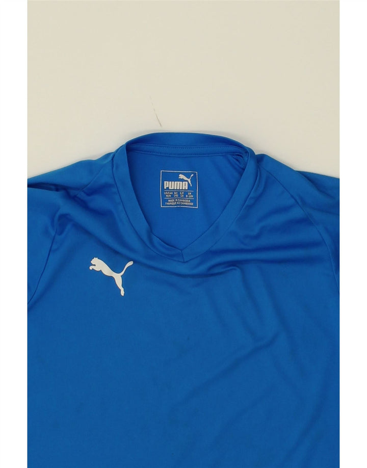 PUMA Boys T-Shirt Top 9-10 Years Blue Vintage Puma and Second-Hand Puma from Messina Hembry 