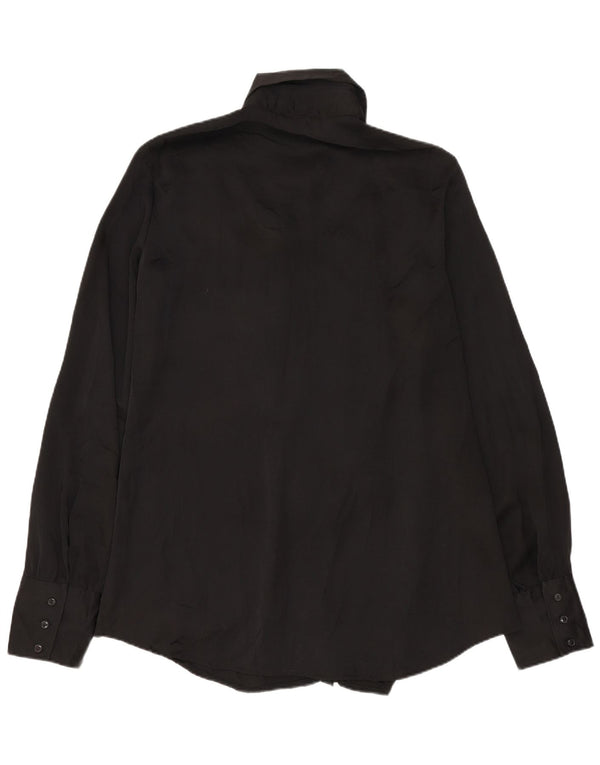 Cămașă Benetton pentru femei cu volane în față UK 14 Medium Black