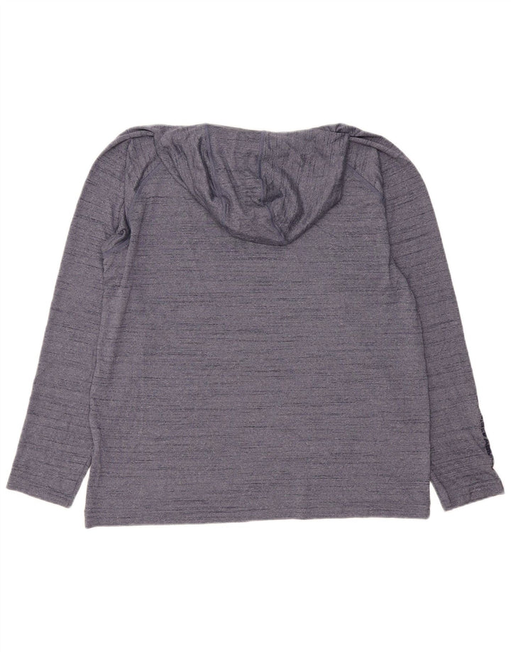 UNDER ARMOUR Bărbați Heat Gear Top cu glugă cu mânecă lungă, mare, bleumarin, pete