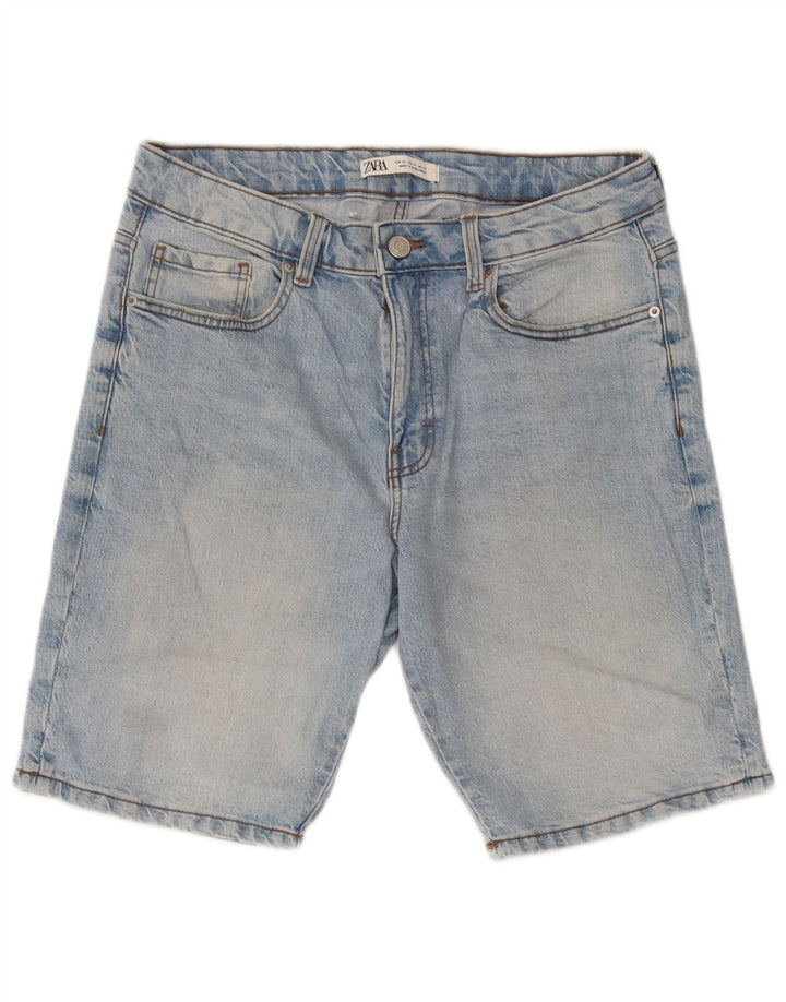 Pantaloni scurți din denim pentru bărbați Zara EU 42 Large W32 Blue Bumbac