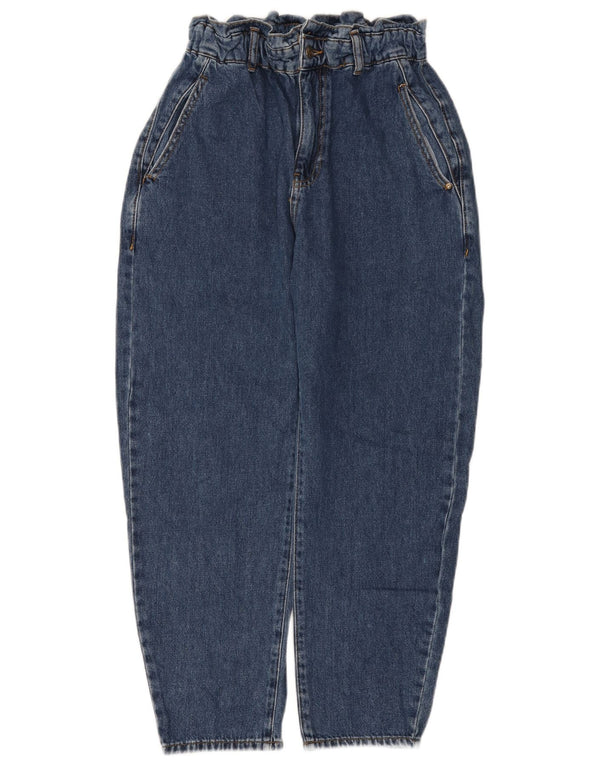 Blugi cu talie înaltă ZARA pentru femei, crop, cu talie înaltă, EU 38 Mici W28 L25 Albastru