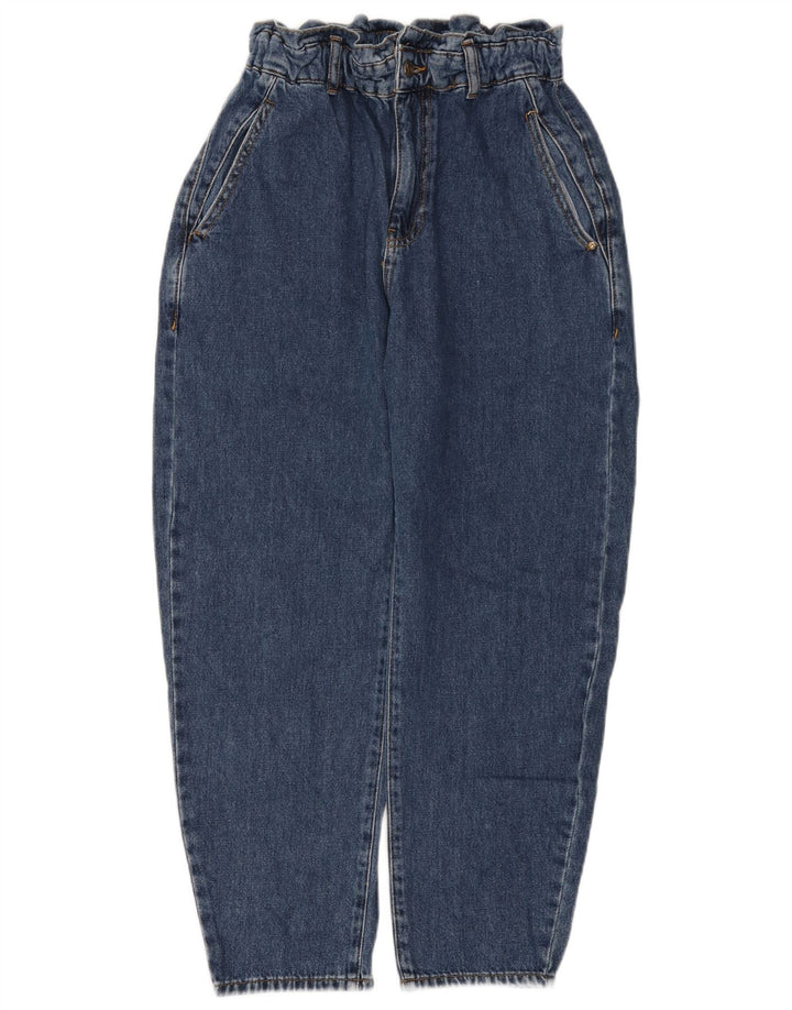 Blugi cu talie înaltă ZARA pentru femei, crop, cu talie înaltă, EU 38 Mici W28 L25 Albastru