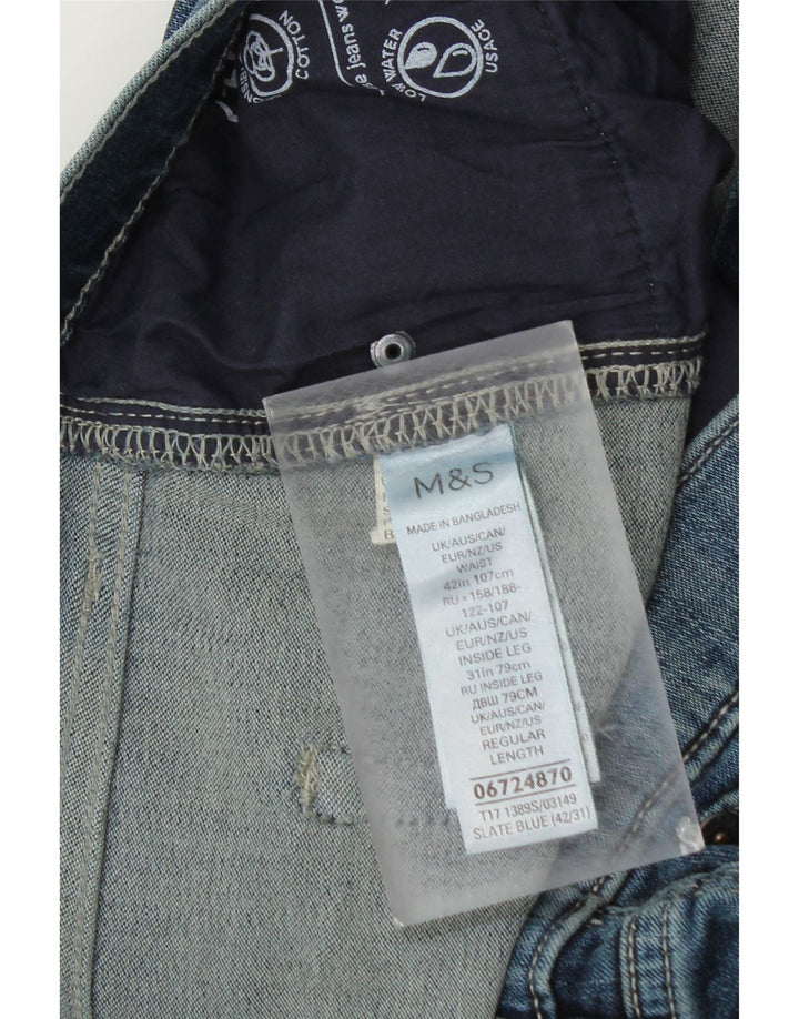 Blugi slim pentru bărbați Marks & Spencer W42 L29 Bumbac albastru