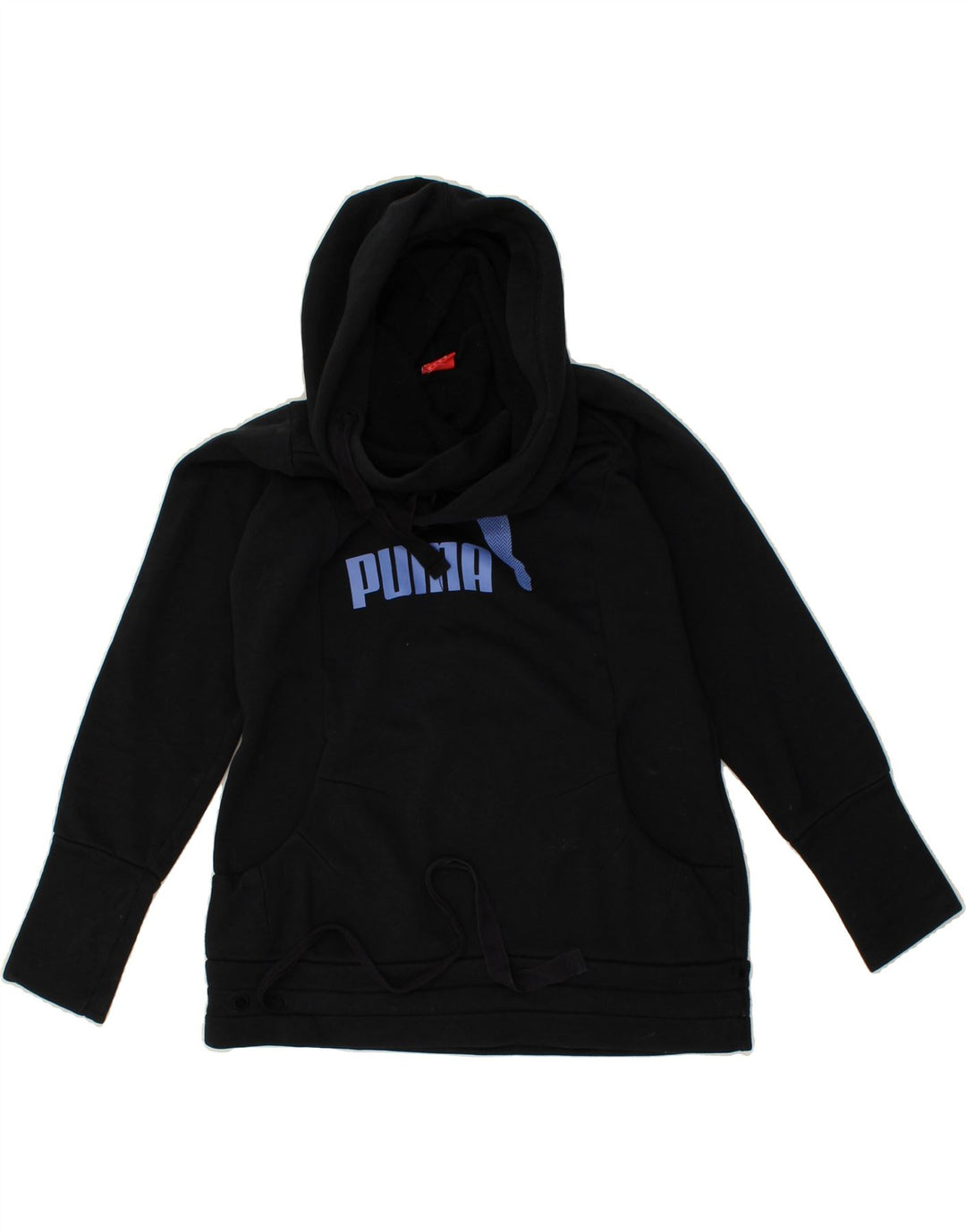 PUMA Womens Graphic Hoodie Jumper UK 8 Small  Black Vintage Puma and Second-Hand Puma from Messina Hembry 